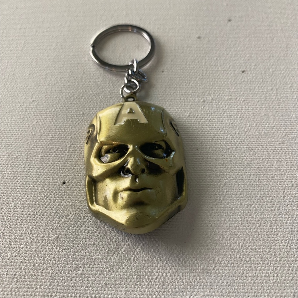 Gold Captain America Keychain